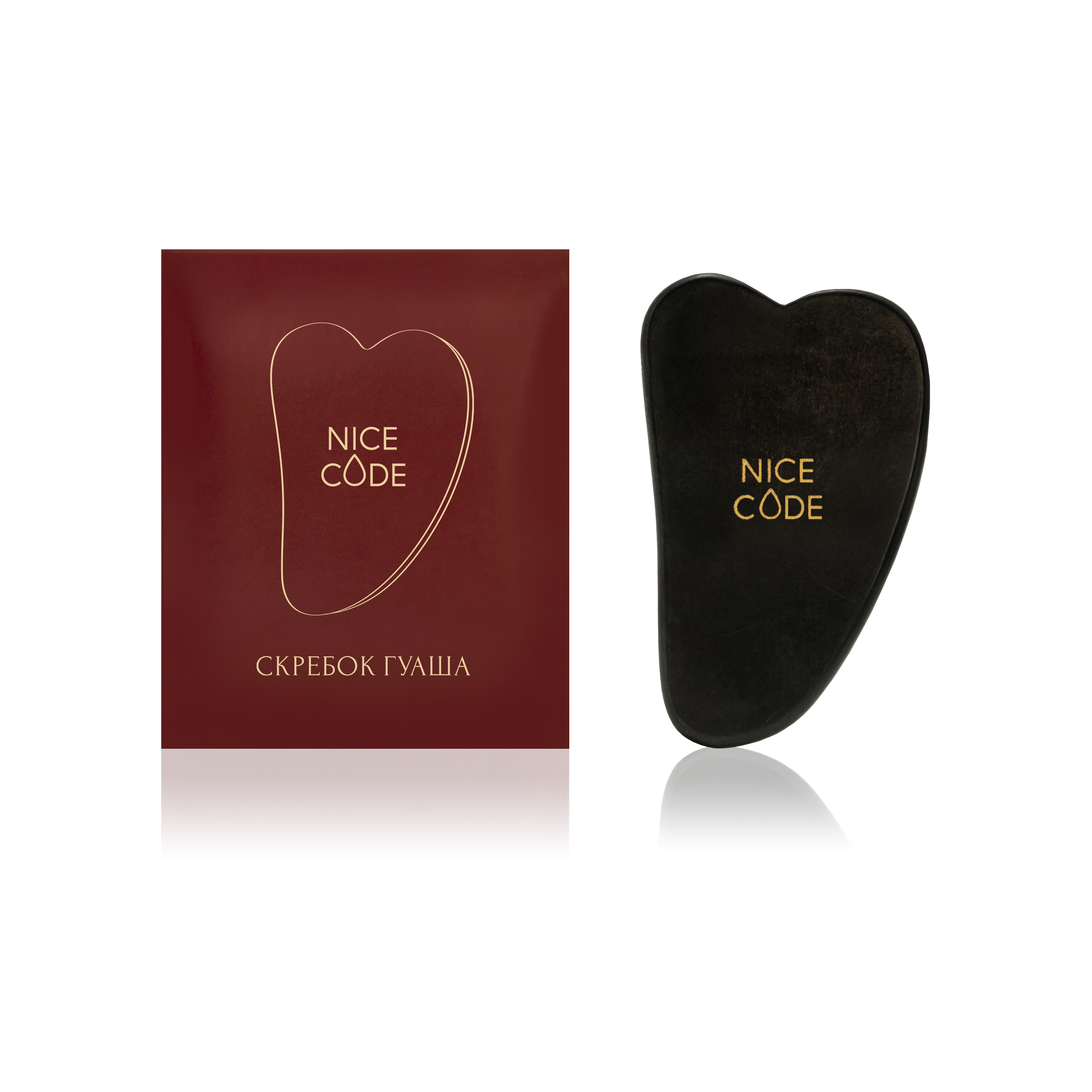 Скребок гуаша NICE CODE, черный